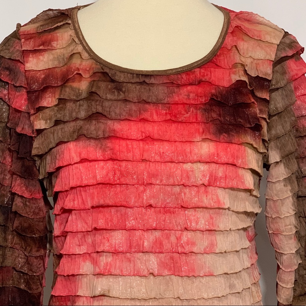 Notations Ruffle 3/4 Sleeve Blouse - Picture 8 of 12